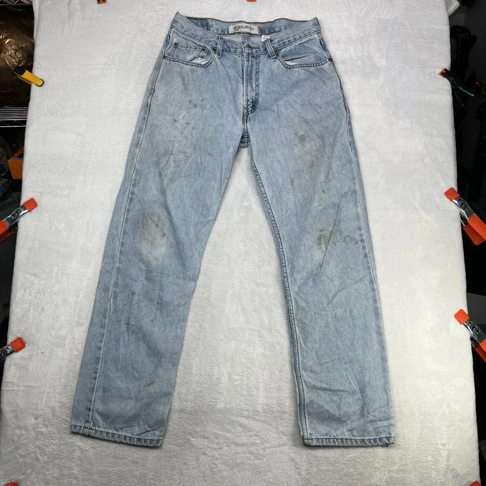 Levi's 505 Straight‎ Leg Jeans Men's Blue Denim Cotton Pockets Zip Fly - 31X30.5